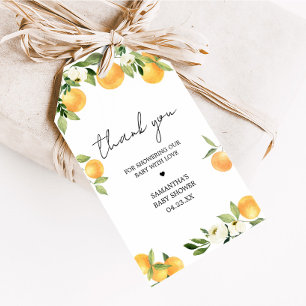 Botanical Citrus Orange Little Cutie Favour Tag