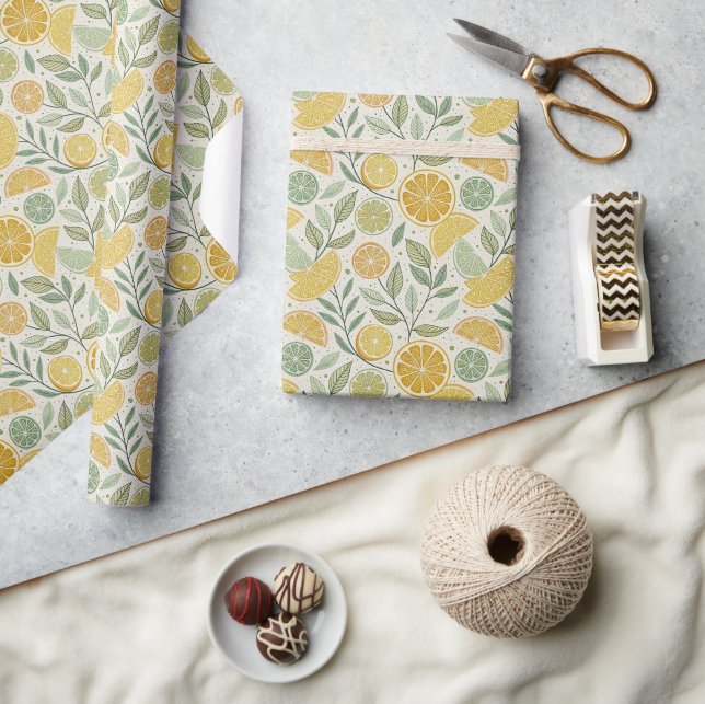Botanical Citrus Slice Garden  Wrapping Paper (Crafts)