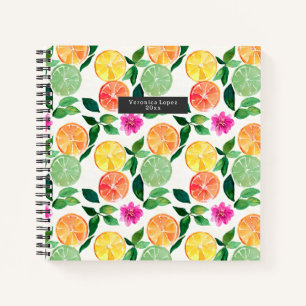 Botanical Citrus Watercolor Notebook