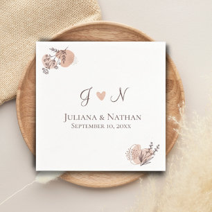 Botanical Classic Simple Modern Initials Monogram  Napkin