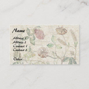 Botanical Clover Wildflower Flowers Business Cards