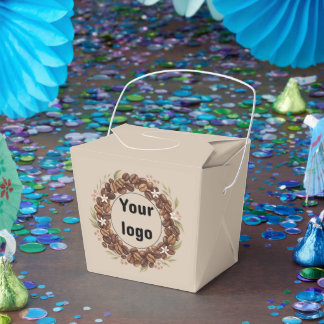 Botanical Coffee Bean Wreath Custom Logo Favour Box