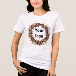 Botanical Coffee Bean Wreath Custom Logo Tri-Blend Shirt
