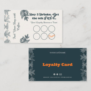Botanical Coffee Loyalty Punch Card Design