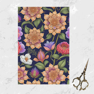 Botanical Colorful Flowers Artwork Tissue Paper