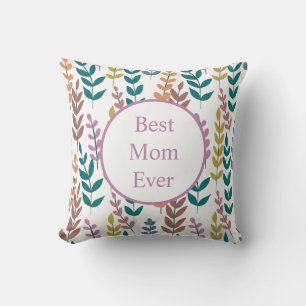 Botanical Colourful Leaves Watercolor Boho Cushion