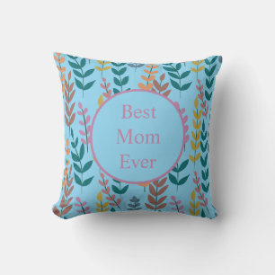 Botanical Colourful Leaves Watercolor Boho Cushion