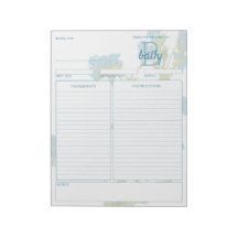 Botanical Commelina Customisable Recipe Notepad
