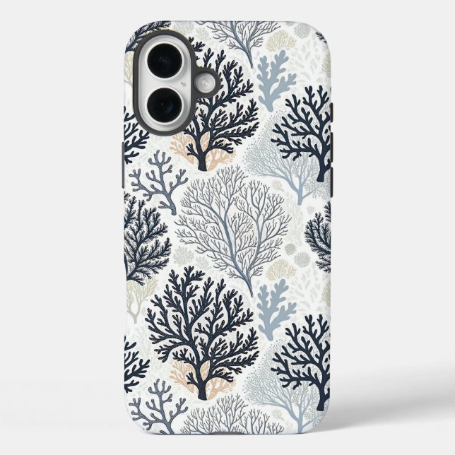 Botanical Coral Ocean Vibes Case-Mate iPhone Case (Back)