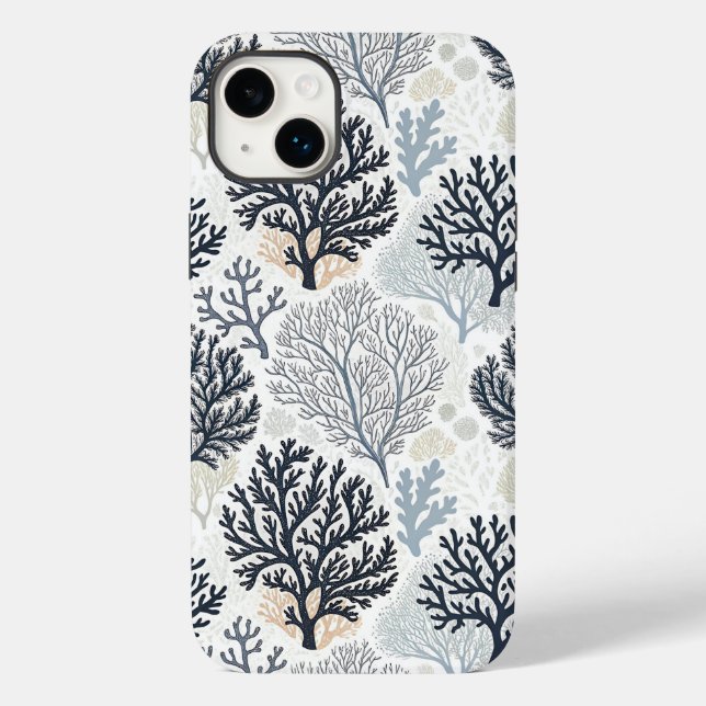 Botanical Coral Ocean Vibes Case-Mate iPhone Case (Back)