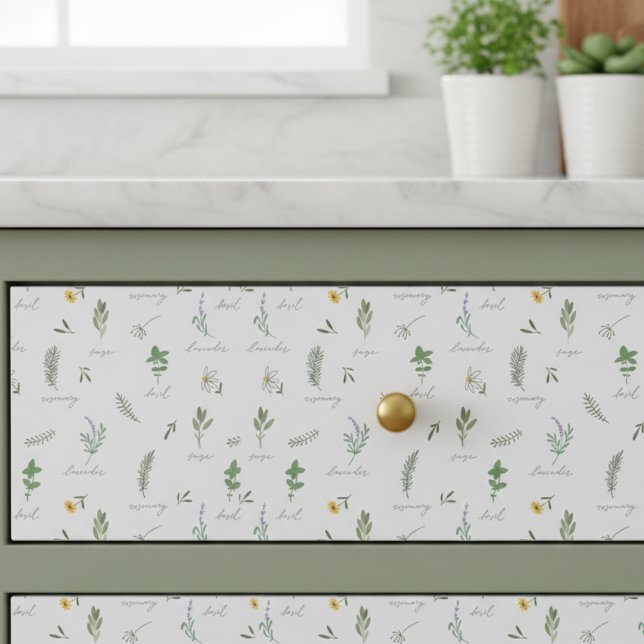Botanical Cottagecore Decoupage Tissue Paper (whimsical cottagecore floral herb decoupage paper for gift wrap and kitchen decor)