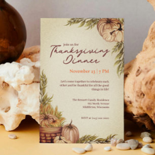 Botanical Cottagecore Friendsgiving Thanksgiving Invitation