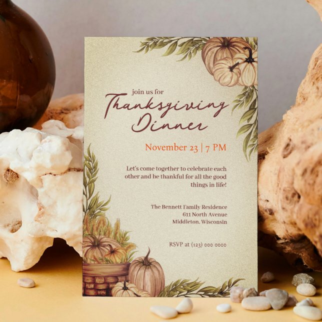 Botanical Cottagecore Friendsgiving Thanksgiving Invitation (Creator Uploaded)