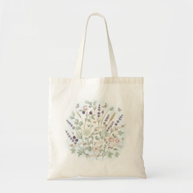 Botanical Cotton Tote Bag (Front)