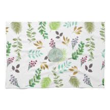 Botanical Couple's Initials Kitchen Towel