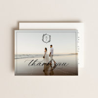 Botanical Crest Monogram Wedding Photo