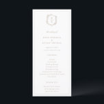 Botanical Crest Monogram Wedding Programme<br><div class="desc">Botanical Crest monogram,  wedding program. Vintage inspired crest adorned with botanical branches. Features,  elegant and classy beige typography.</div>