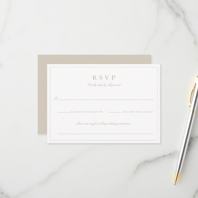 Botanical Crest Monogram Wedding RSVP Card (Front/Back In Situ)