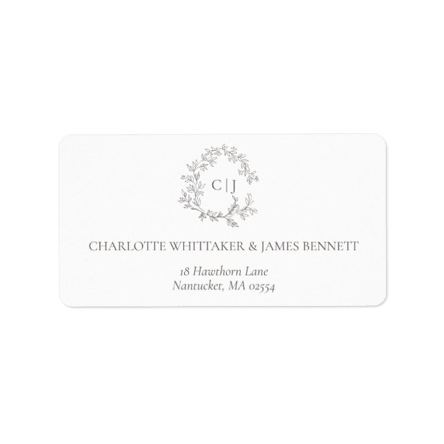 Botanical Crest Suite | 2-Line Return Address Label (Front)