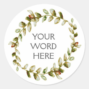 Botanical Crown - Reflection - Classic Round Sticker