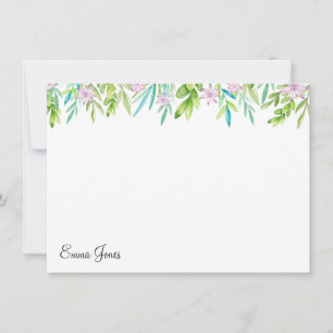Botanical Custom Name Note Card