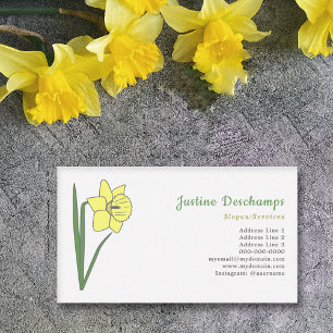 Botanical Daffodil Pastel Flower Business Card