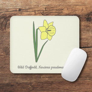 Botanical Daffodil Pastel Flower Mouse Mat