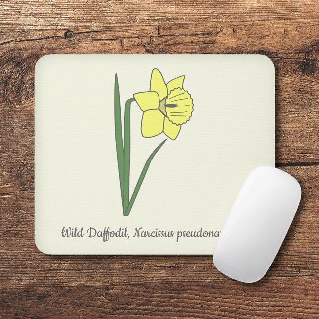 Botanical Daffodil Pastel Flower  Mouse Mat (Botanical Daffodil Mouse Pad)