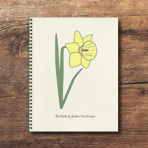 Botanical Daffodil Pastel Flower Notebook
