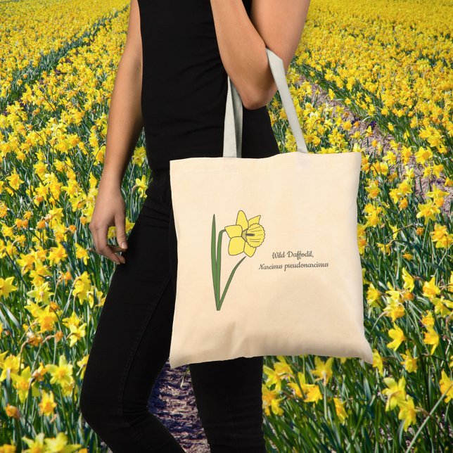 Botanical Daffodil Pastel Flower  Tote Bag (Daffodil Flower Tote Bag)