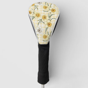 Botanical Daffodil Plaid Pattern Golf Head Cover