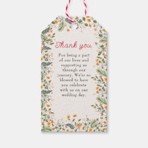Botanical Daffodils Daisy Peony Flowers Wedding Gift Tags