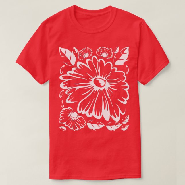 Botanical Daisies Gardener Floral Nature Daisy Flo T-Shirt (Design Front)