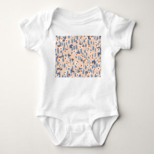 Botanical Daisies: Vintage Seamless Pattern. Baby Bodysuit