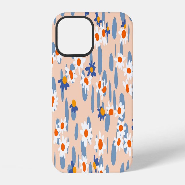 Botanical Daisies: Vintage Seamless Pattern. iPhone Case (Back)