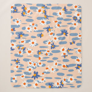 Botanical Daisies: Vintage Seamless Pattern. Sherpa Blanket