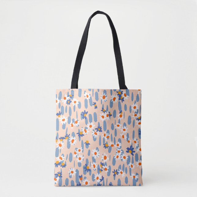 Botanical Daisies: Vintage Seamless Pattern. Tote Bag (Front)