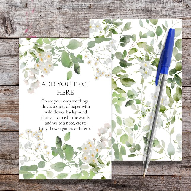 Botanical Daisy Flower blooms custom paper sheet (Creator Uploaded)