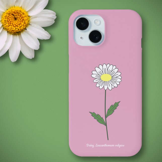 Botanical Daisy Flower Pink Case-Mate iPhone Case (Botanical Daisy Flower Pink Phone Case)
