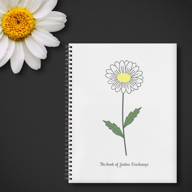 Botanical Daisy Flower White Notebook (Daisy Flower White Notebook)