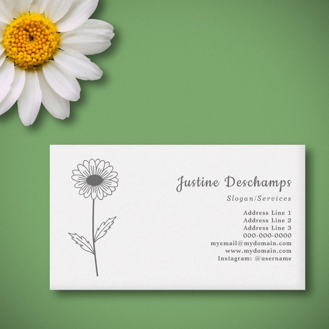 Botanical Daisy Line Art Flower Business Card (Botanical Daisy Line Art Flower Business Card)