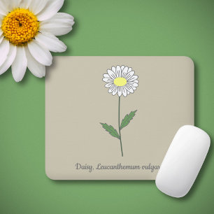 Botanical Daisy Pastel Flower Mouse Mat