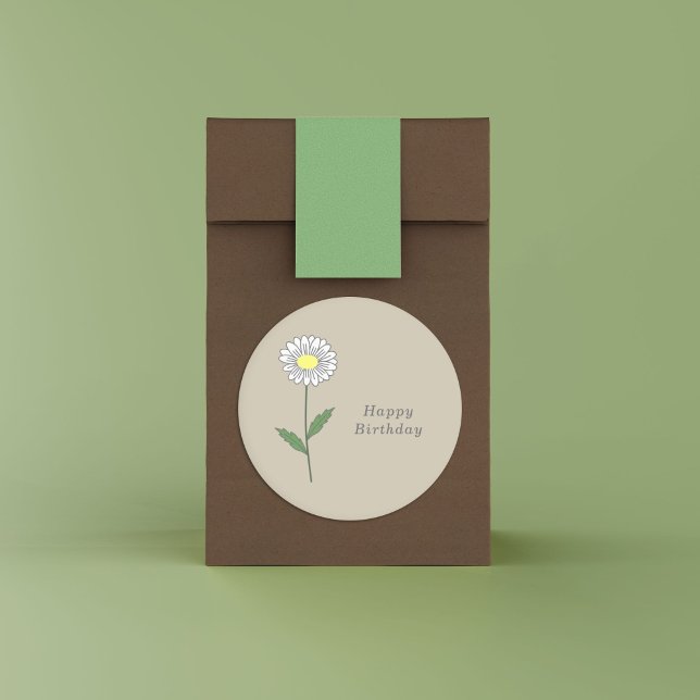 Botanical Daisy Pastel Flower Sticker (Botanical Daisy Flower Sticker)
