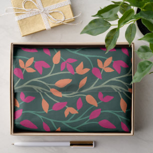 Botanical Dark Green Leaves Elegant Soft Wrap Tissue Paper