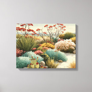 Botanical Desert Landscape Canvas Print