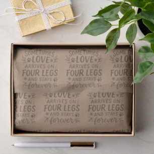 Botanical Design Paw Prints Rich Clay-Brown Tissue Paper