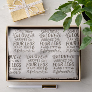 Botanical Design Paw Prints Soft Ivory Tissue Paper