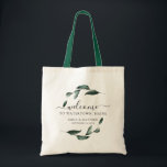 Botanical Destination Wedding Welcome Tote Bag<br><div class="desc">Elegant and sweet watercolor botanical greenery leaves with modern calligraphy and classic typography for destination wedding tote bag.</div>