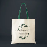 Botanical Destination Wedding Welcome Tote Bag<br><div class="desc">Elegant and sweet watercolor botanical greenery leaves with modern calligraphy and classic typography for destination wedding tote bag.</div>