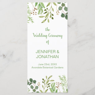Botanical Dream Wedding Program Programme